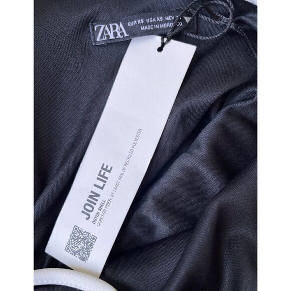 NWT Zara Black & White Contrast Piping Halter Cut Out Mini Dress, Size XS - Picture 15 of 15